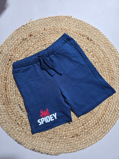 Boy's loop knit shorts - spider