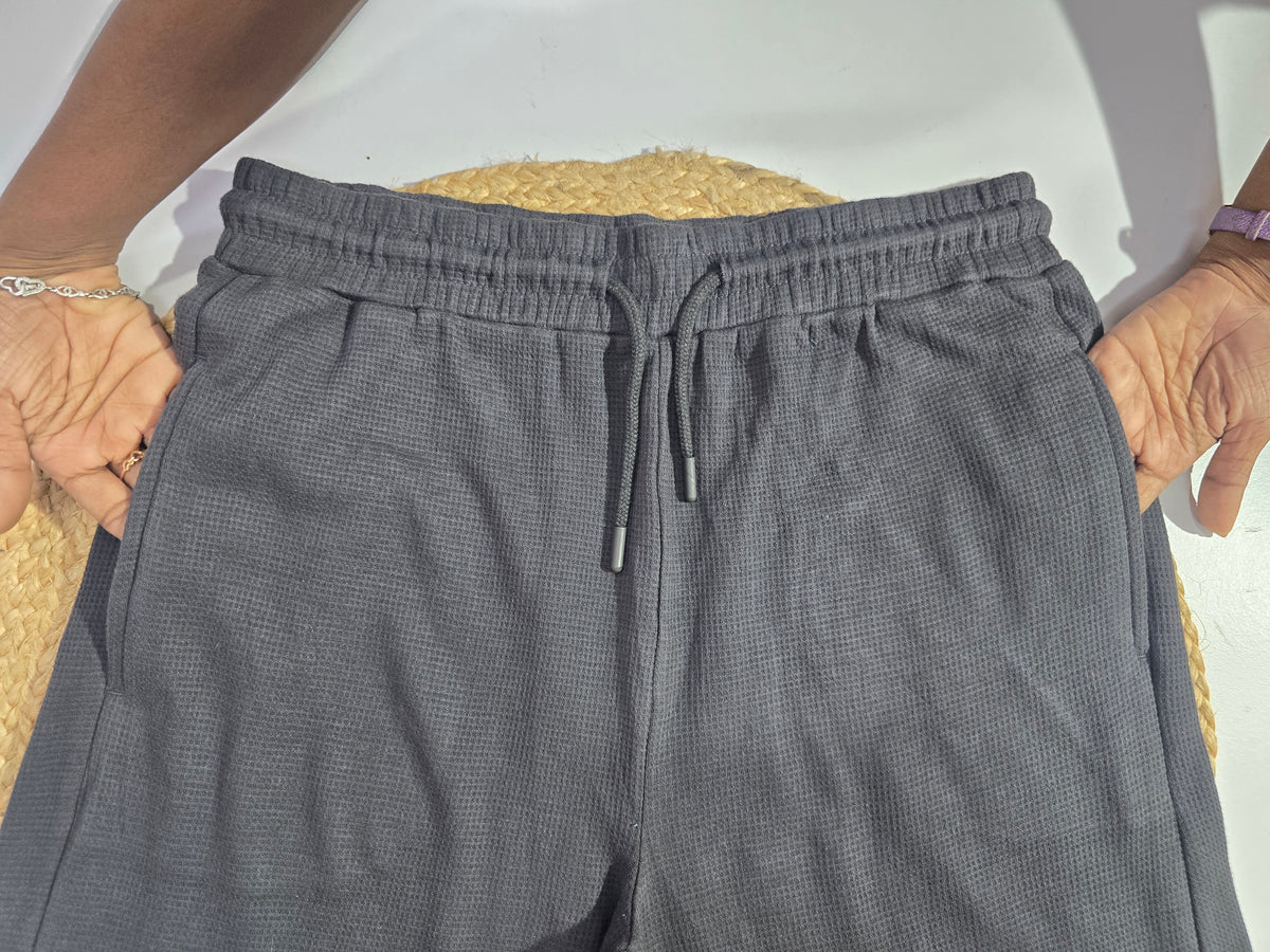 Boy's short set - waffle grey
