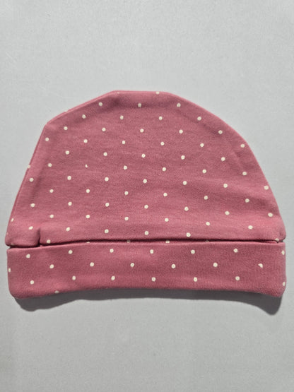 Baby's cap - Pink with white dots