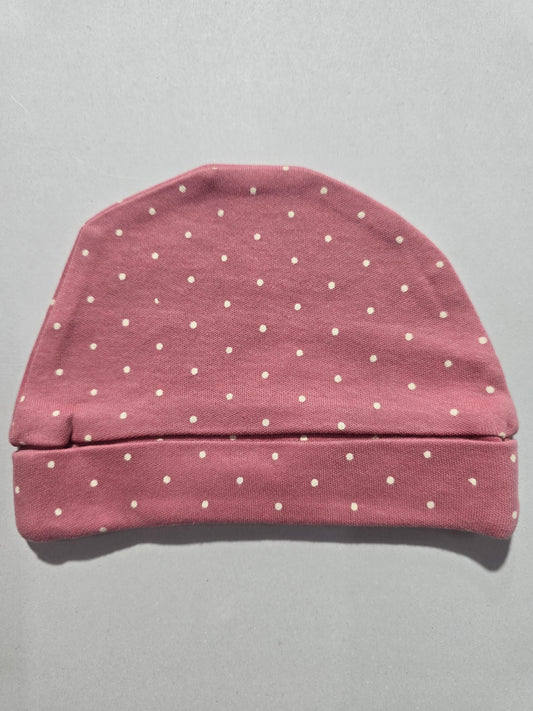 Baby's cap - Pink with white dots