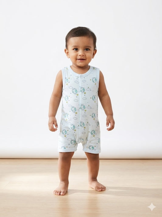 Baby's LS half jumpsuit