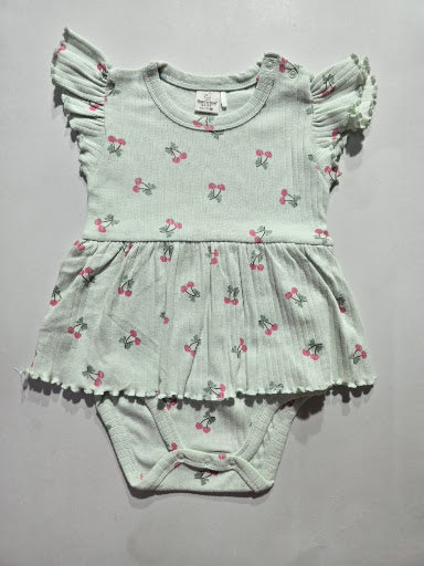 Baby's frock rompers - green plum