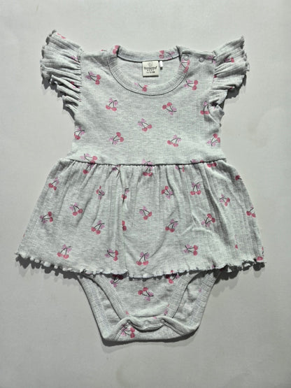 Baby's frock rompers - grey plum