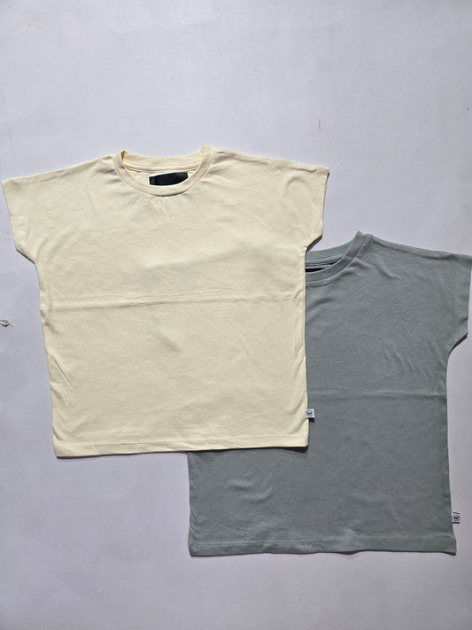 Girl's cap sleeve t-shirt - (2pcs combo)15
