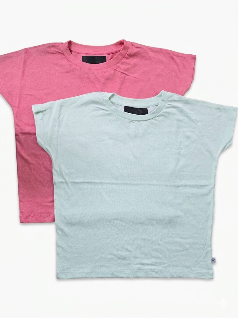 Girl's cap sleeve t-shirt - (2pcs combo)17