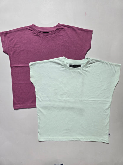 Girl's cap sleeve t-shirt - (2pcs combo)5
