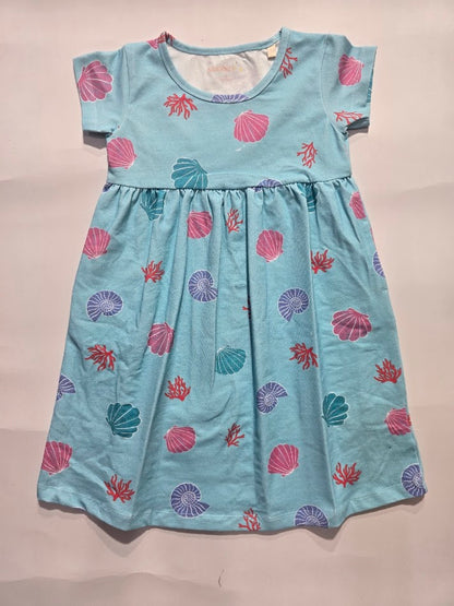 Girl's frock - shell blue