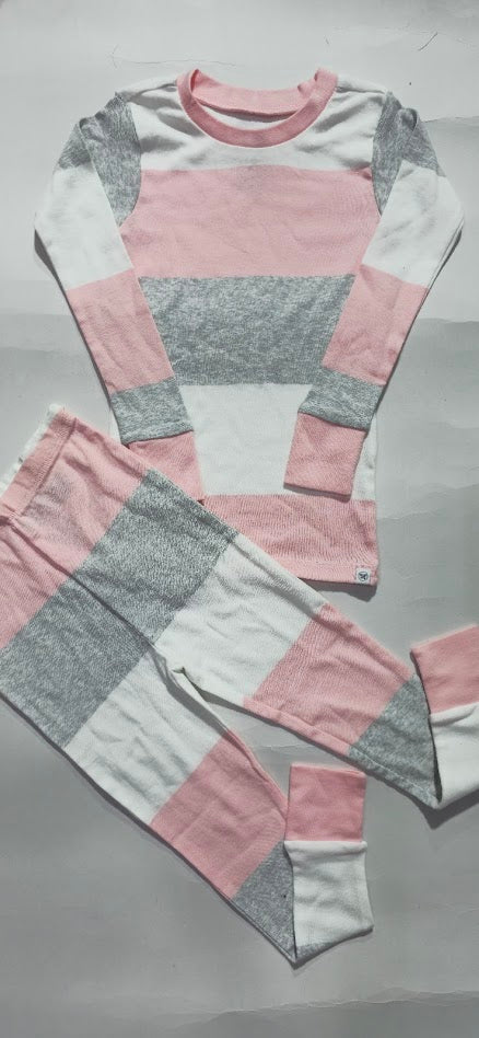 Unisex pant Co-ord Set - pink stripes