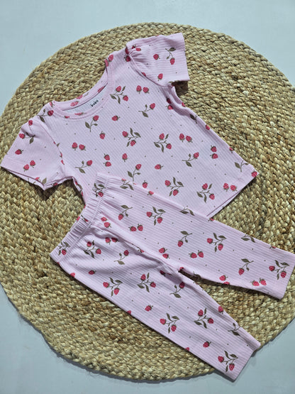 Baby girl's pant set - strawberry