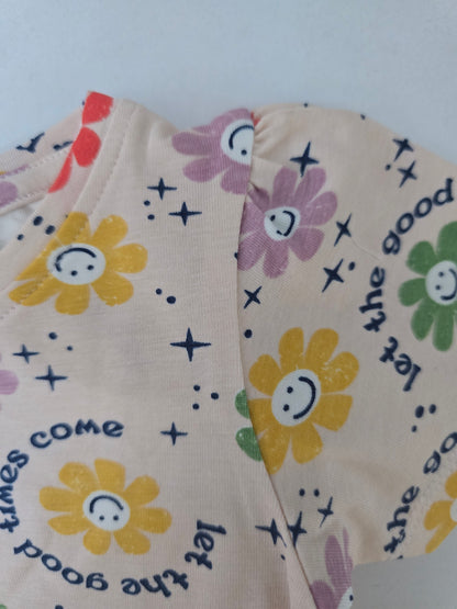 Baby girl's pant set - flower face