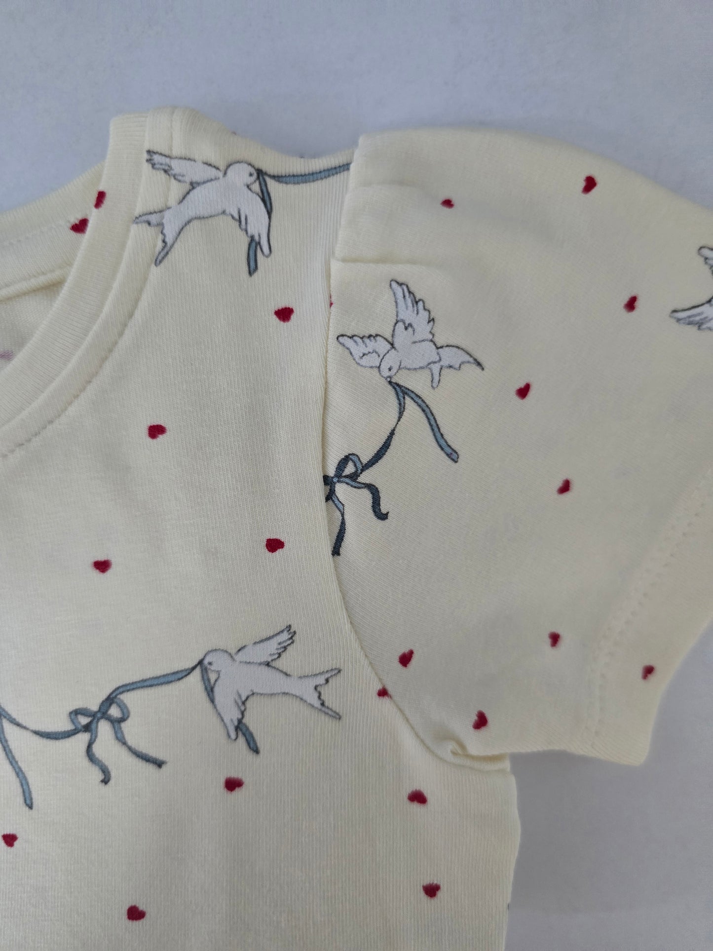 Baby girl's pant set - heart bird