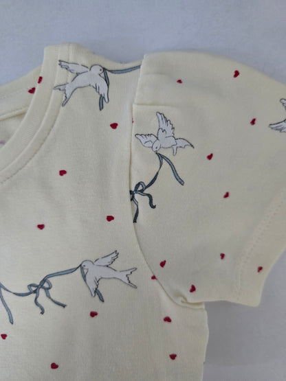 Baby girl's pant set - heart bird