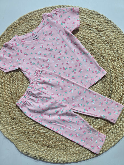 Baby girl's pant set - pink buds