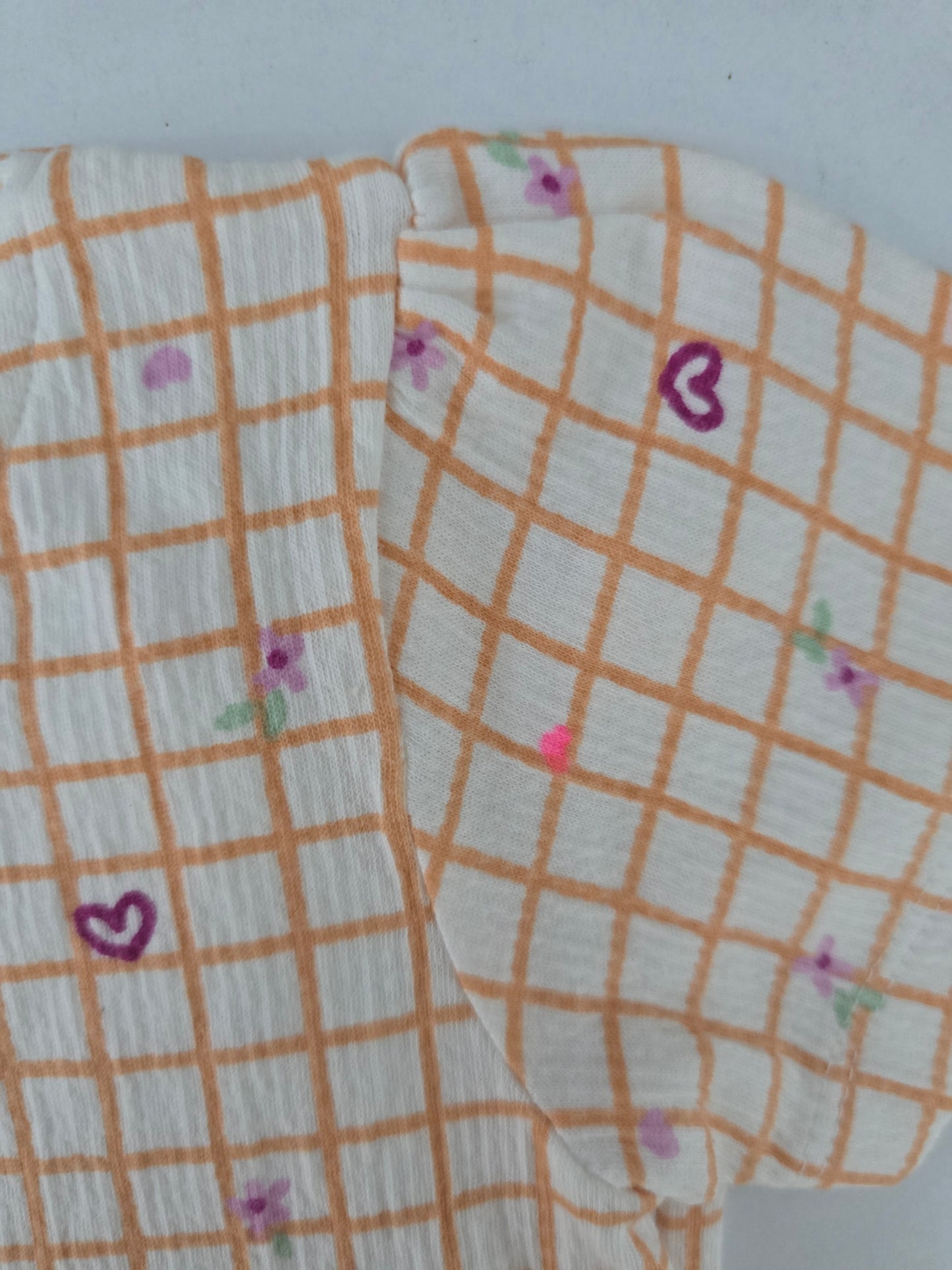 Baby girl's pant set - orange checks