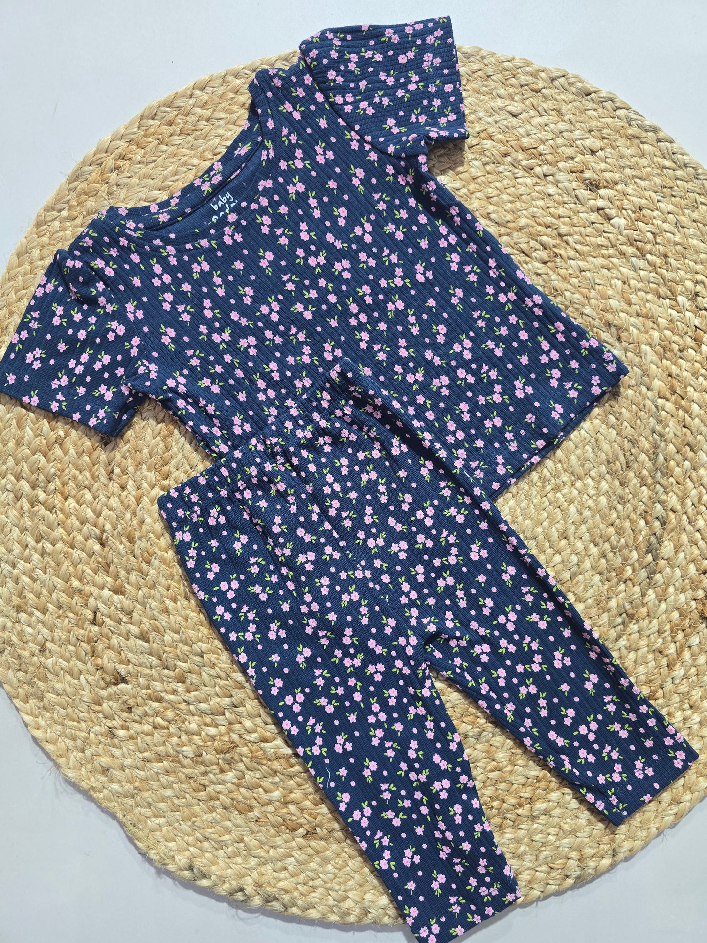 Baby girl's pant set - navy buds