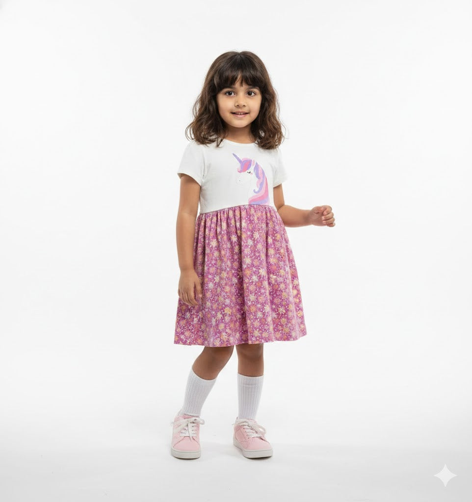 girls frock unicorn