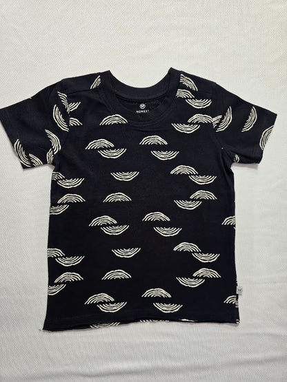 Girl's t-shirt - black white rainbow