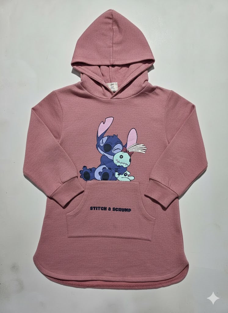 Girl's winter special long top hoodie