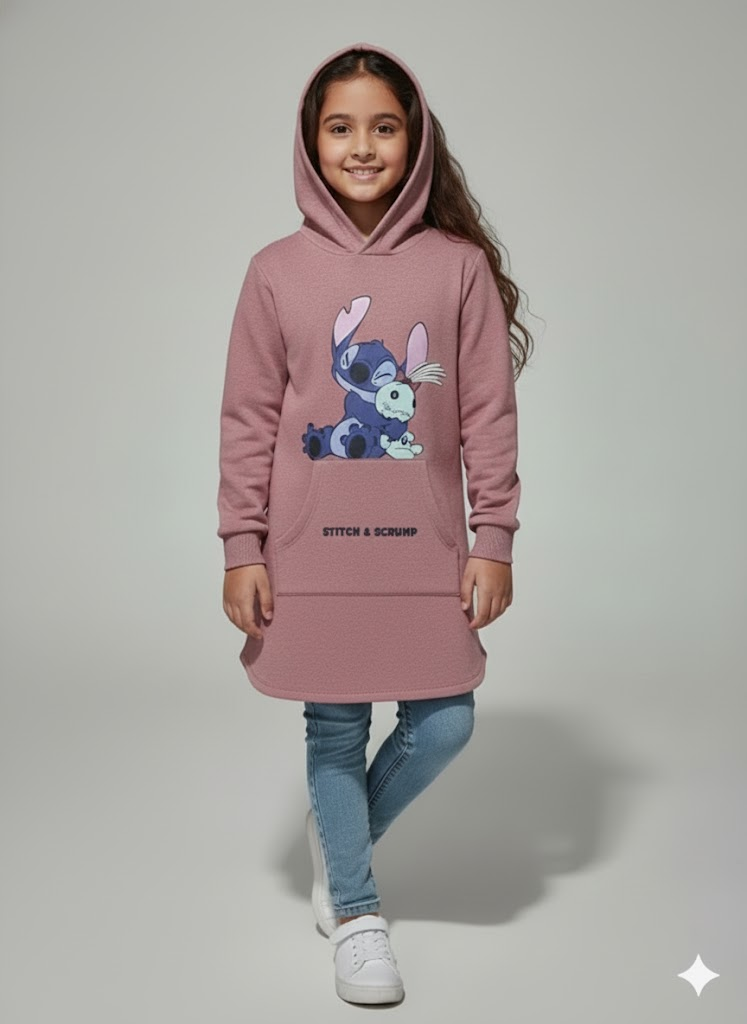 Girl's winter special long top hoodie