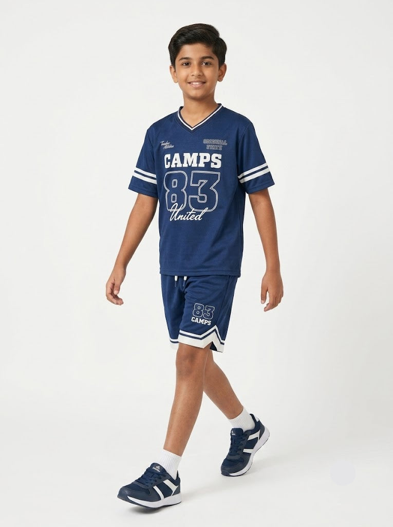 Boy's jersey short set - blue