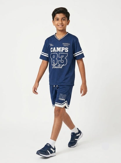 Boy's jersey short set - blue
