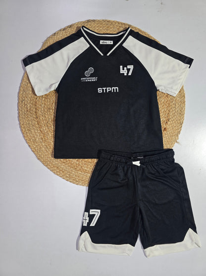 Boy's jersey short set - black