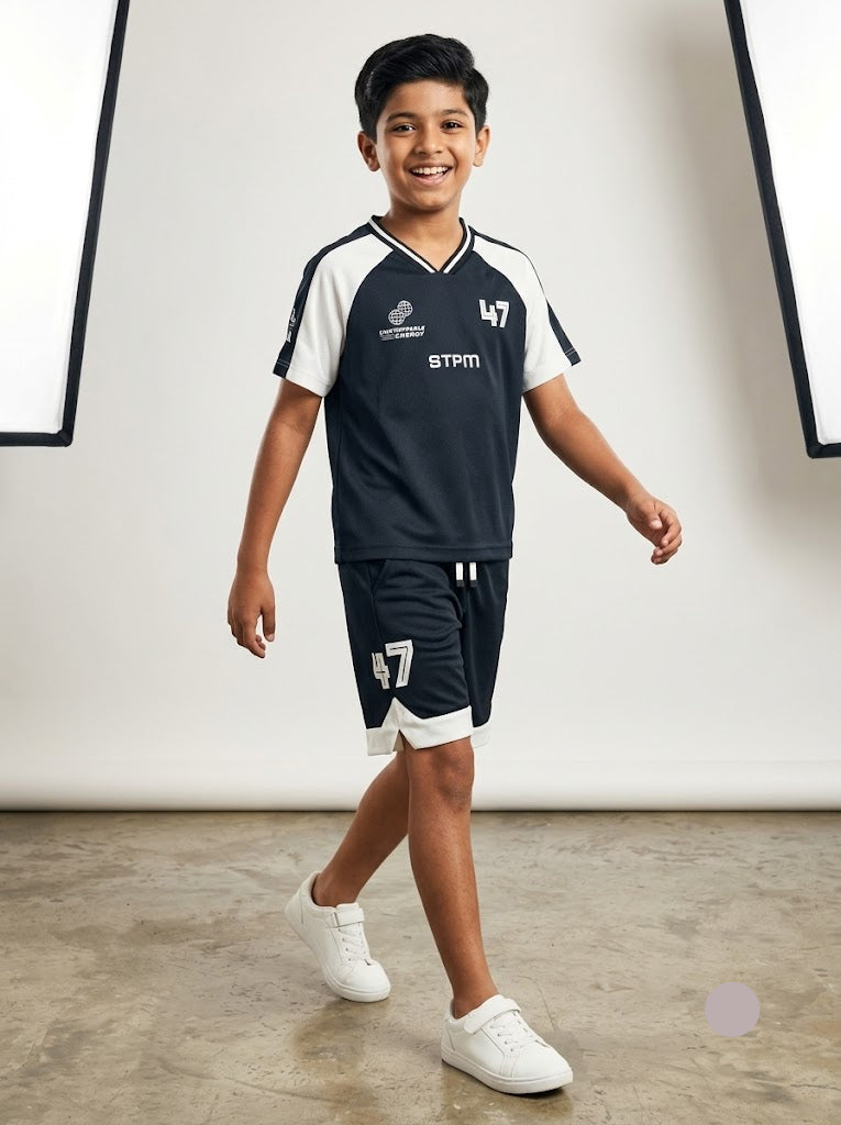 Boy's jersey short set - black