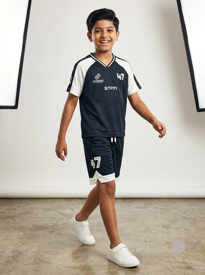 Boy's jersey short set - black
