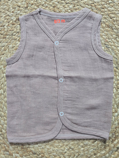 Baby's muslin jabla button - dusty rose