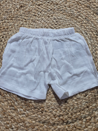 Baby's muslin shorts - white