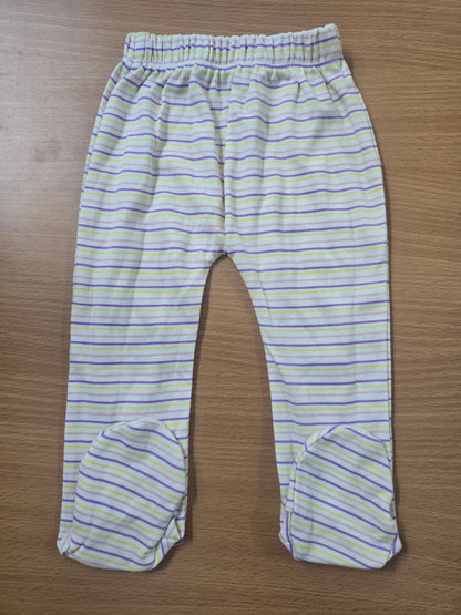 Baby's pants with attached shoe - colour stripes