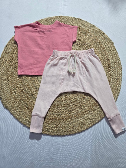 Baby's diaper pant set - pink