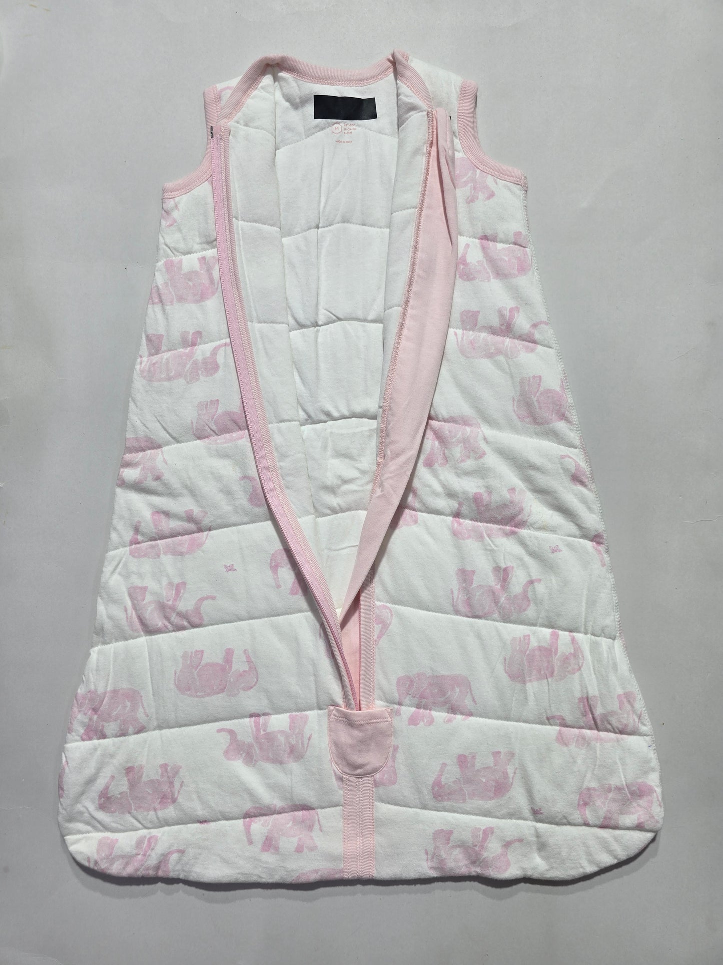 Baby's sleeping bag - pink elephant