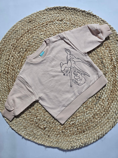 Baby's loop knit t-shirt - sandle deer