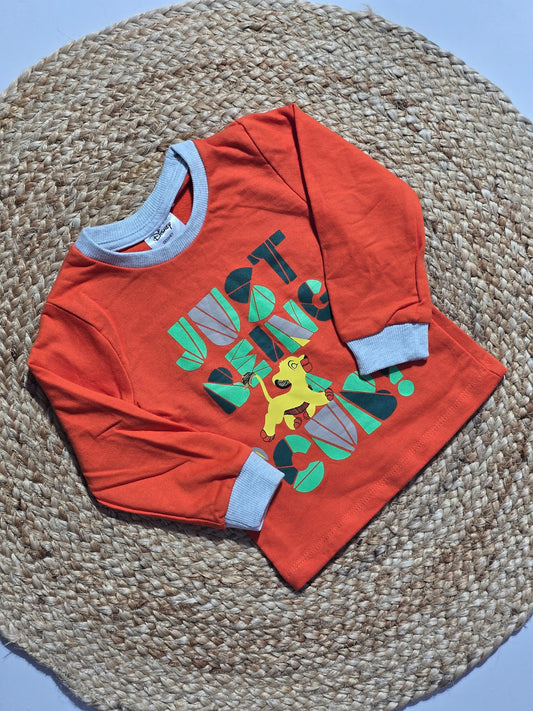 Baby's loop knit t-shirt - orange cub