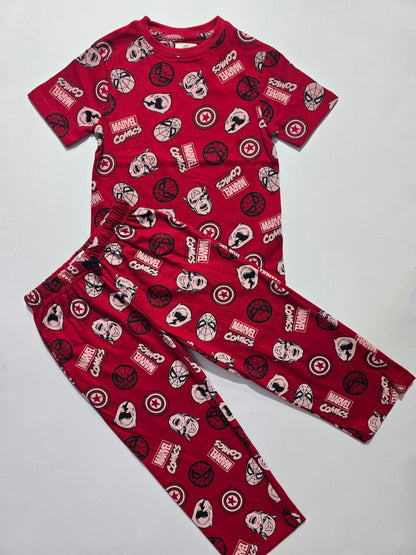 Unisex pant co-ord set - red marvel face