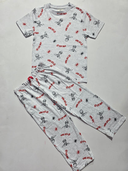 Unisex pant co-ord set - grey spriderman