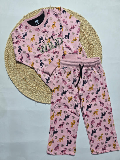 Unisex pant co-ord set - pink wild