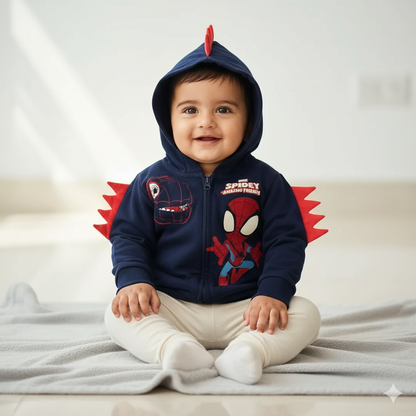 Baby's loop knit hoody zipper