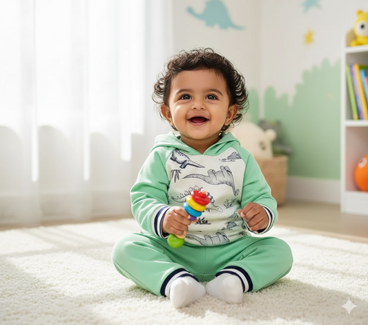 Baby's loop knit pant set