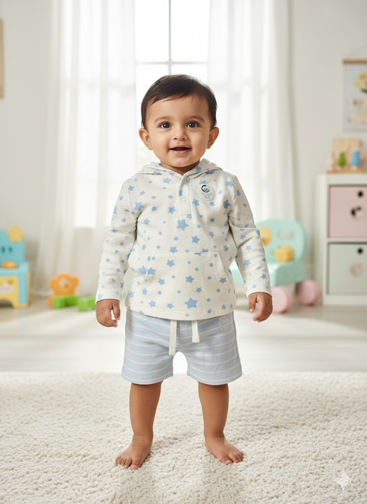 Baby's hoody shorts set