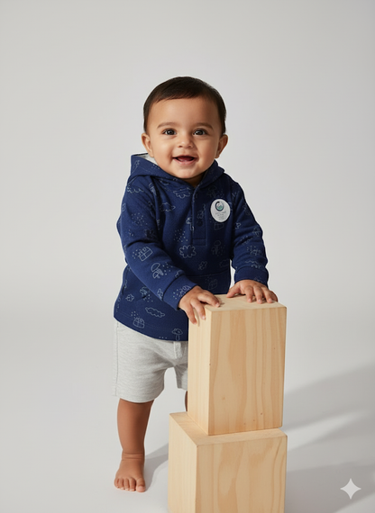 Baby's hoody shorts set