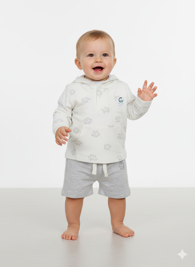 Baby's hoody shorts set