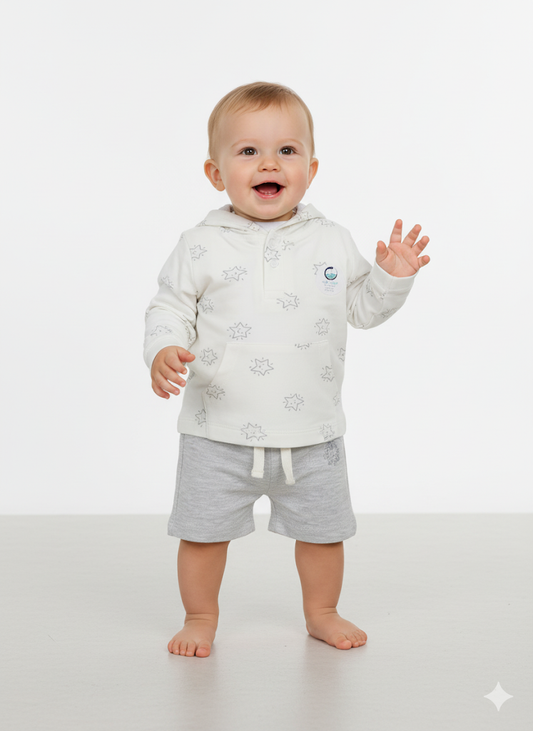 Baby's hoody shorts set