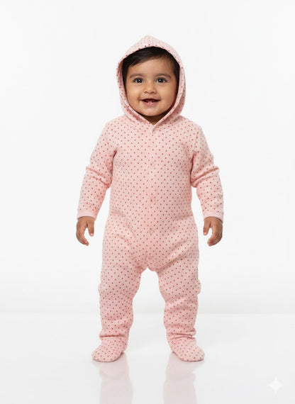 Baby's jumpsuit with hoodie