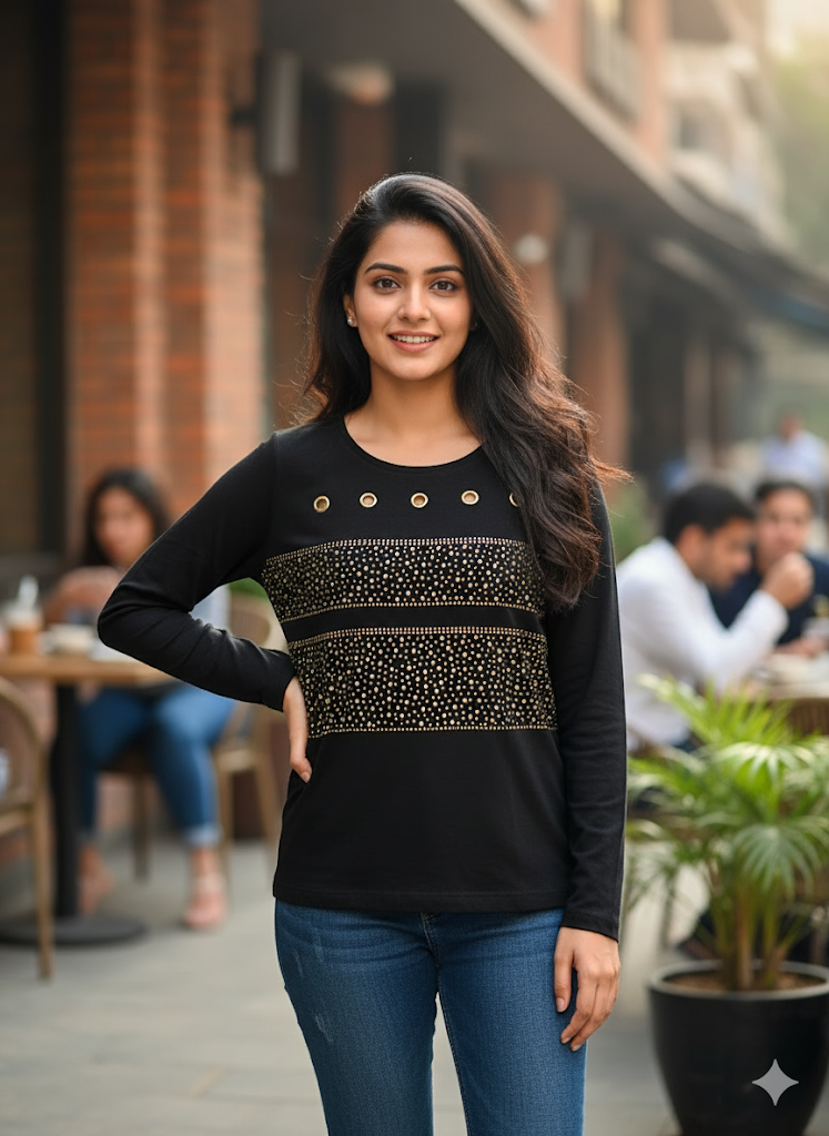 Women's t-shirt with stud