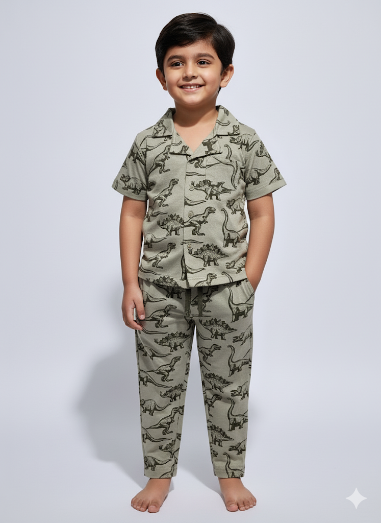 Boy's premium front open collar night suit