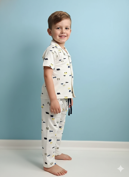 Boy's premium front open collar night suit
