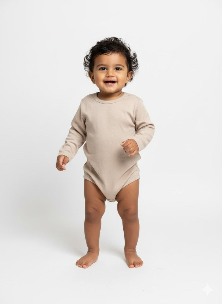 Baby's rompers -(dark ) Beige