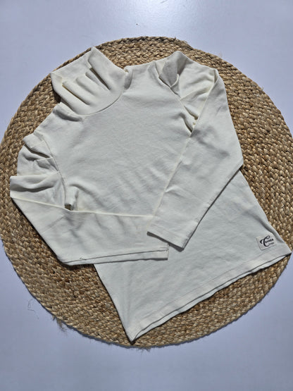 Girl's high neck t-shirt - half white